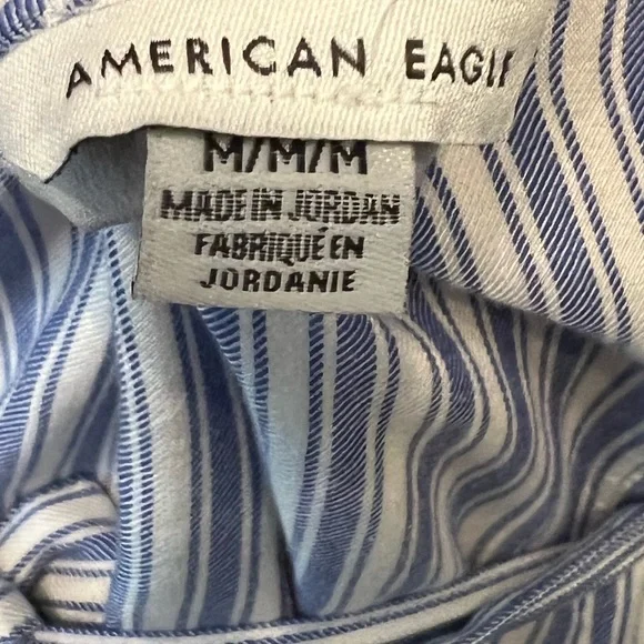 American Eagle Blue & White Button Down Shirt Dress - Picture 3 of 3
